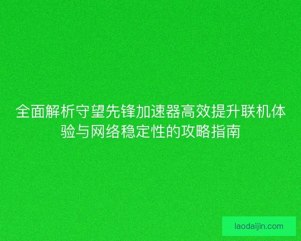 全面解析守望先锋加速器高效提升联机体验与网络稳定性的攻略指南